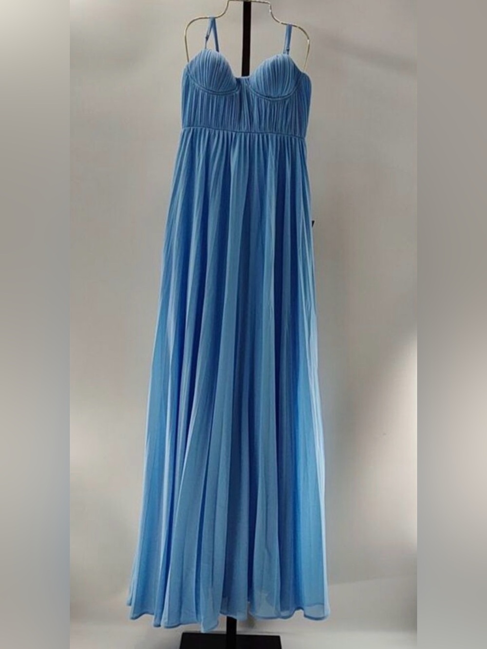 Lulu’s Admirable Elegance Pleated Bustier Maxi Dress
